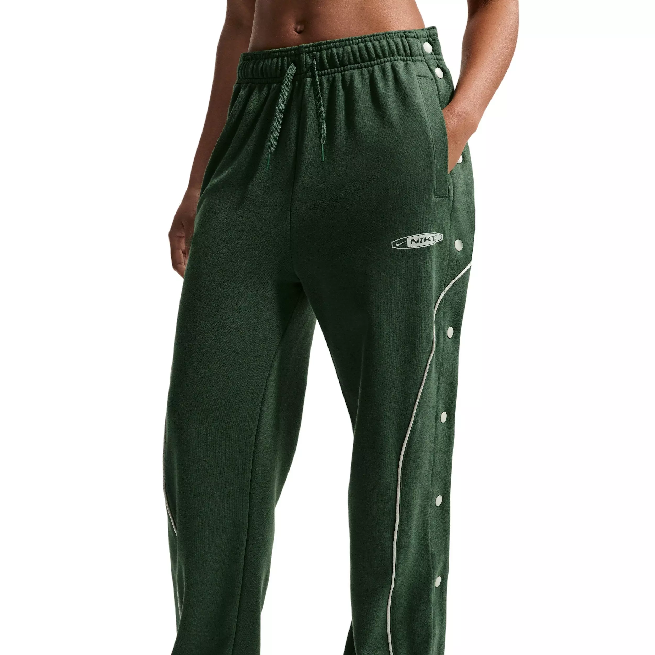 Nike Women's Fleece Tearaway Pants Green/Silver | Hibbett